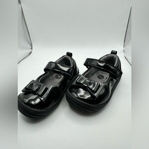 Baby Surprize By Stride Rite Ellen Shoes Size 4 Black Patent, Memory Foam